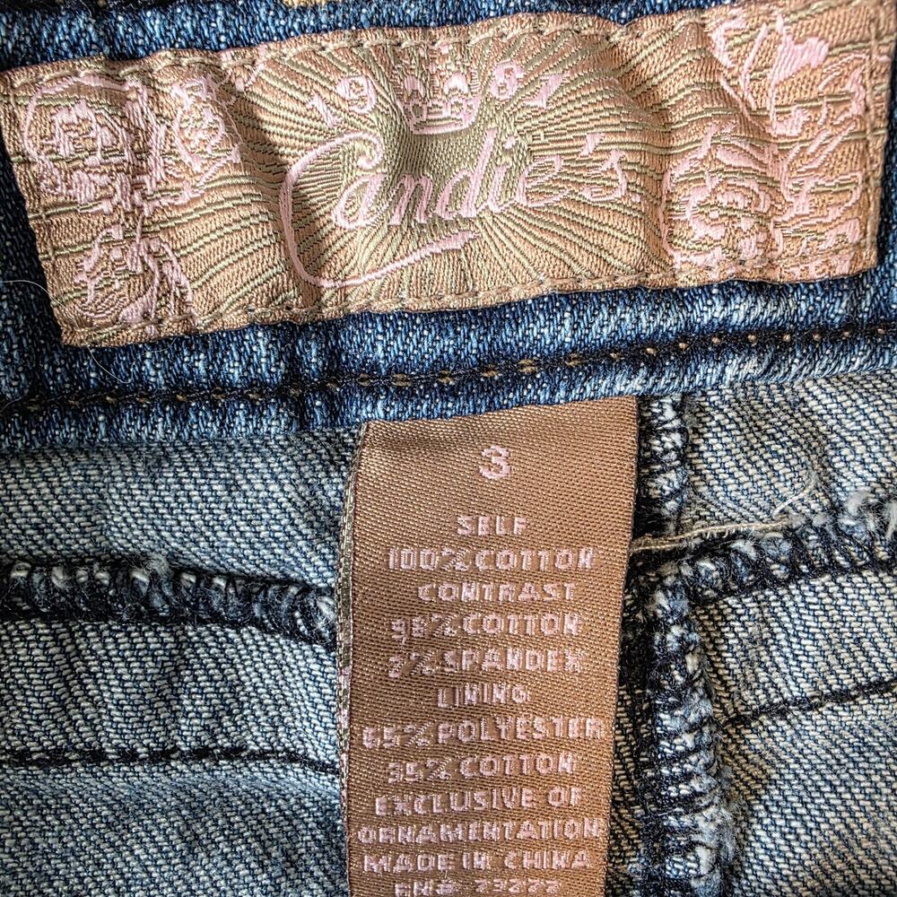 Vtg Y2K Candie's Denim Plaid Asymmetrical Lace Trim Handkerchief Midi Skirt - Picture 10 of 13